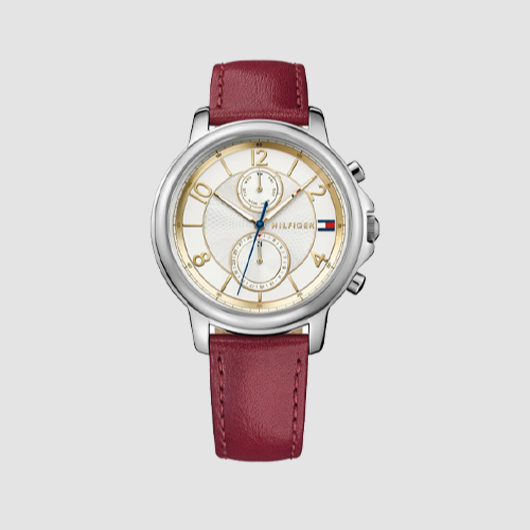 Tommy Hilfiger Claudia White Dial Red Leather Strap Watch for Women - 1781816 Buy Now By Tommy Hilfiger