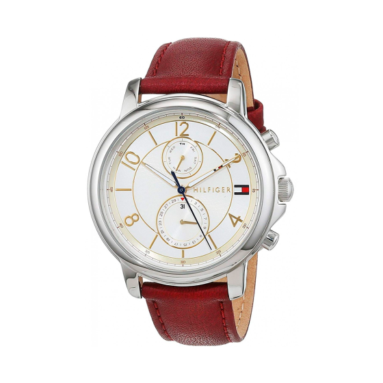 Tommy Hilfiger Claudia White Dial Red Leather Strap Watch for Women - 1781816 Buy Now By Tommy Hilfiger