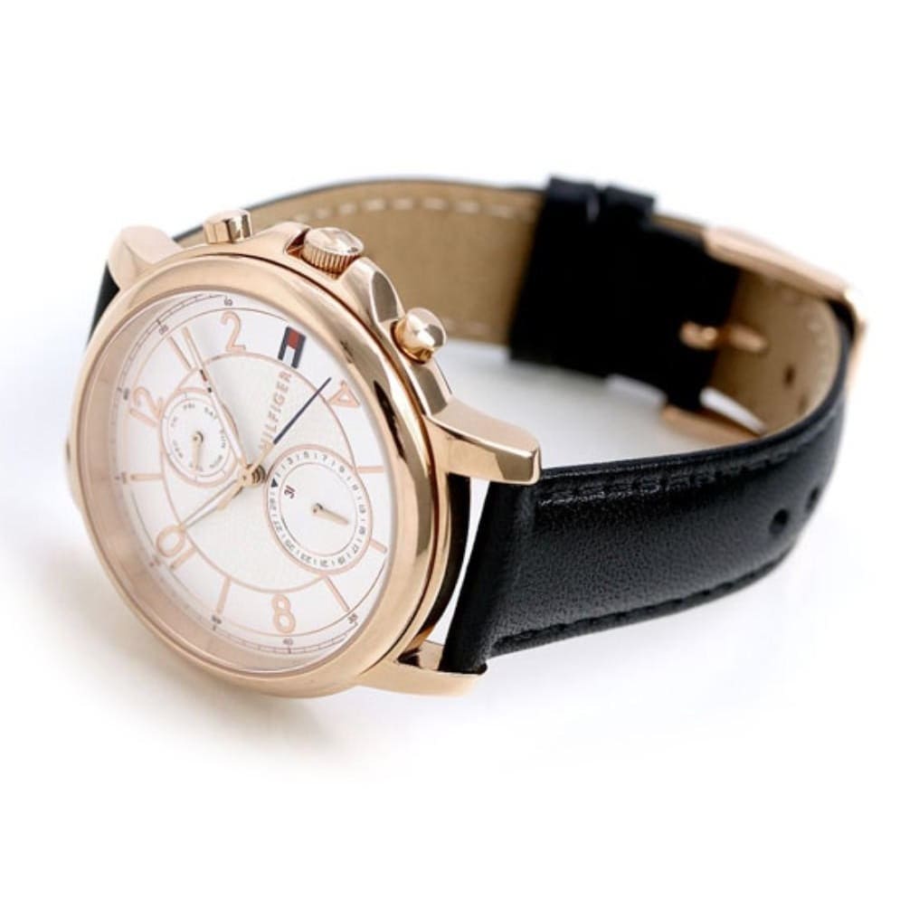 Tommy Hilfiger Claudia White Dial Black Leather Strap Watch for Women - 1781817 Buy Now By Tommy Hilfiger