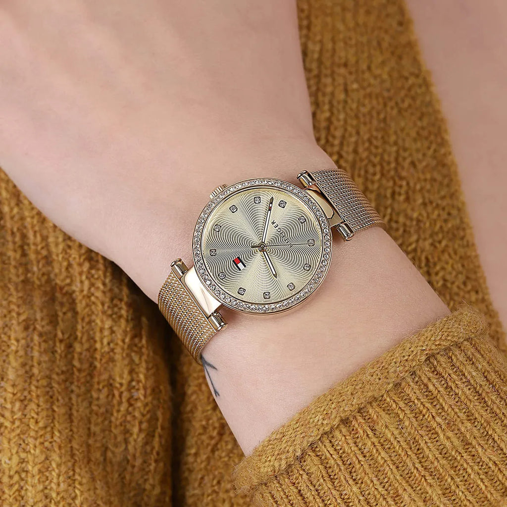 Tommy Hilfiger Lynn Quartz Gold Dial Gold Mesh Bracelet Watch For Women - 1781864 Buy Now By Tommy Hilfiger