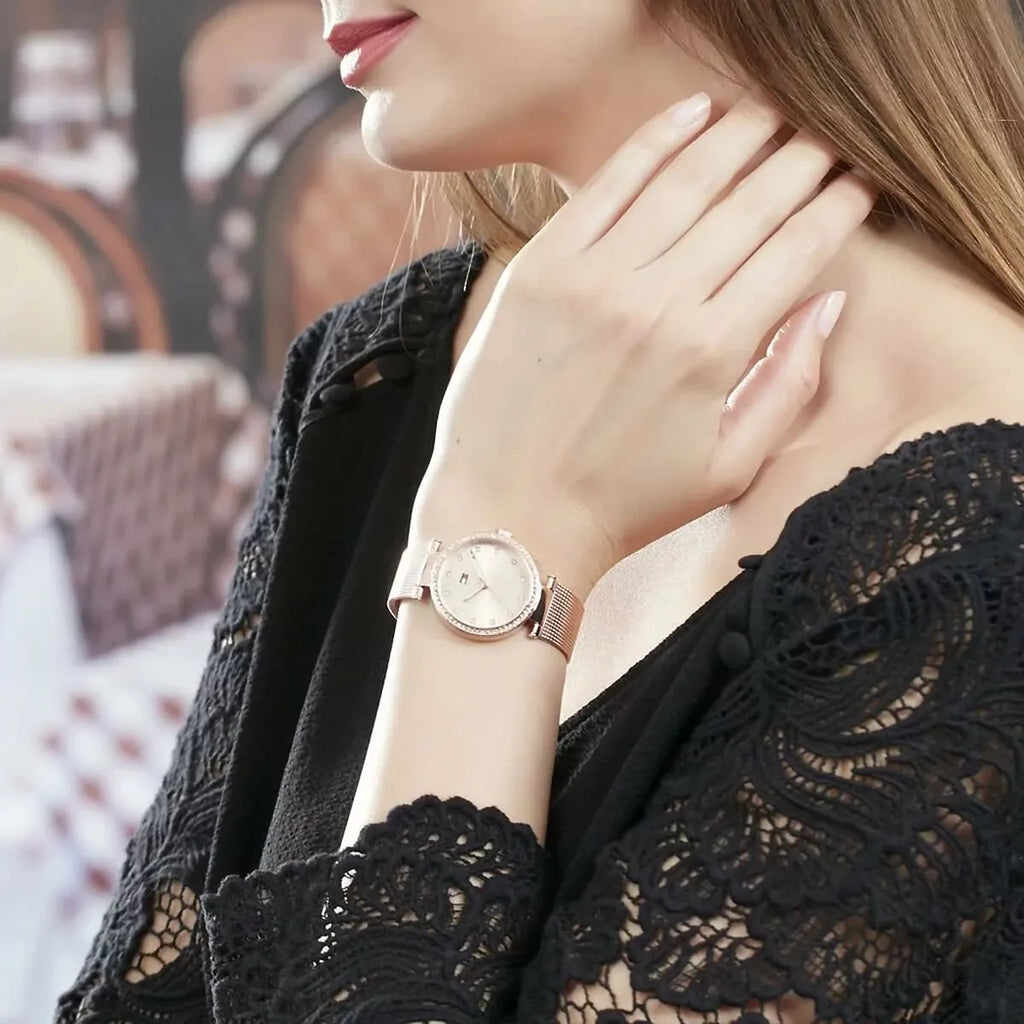 Tommy Hilfiger Lynn Quartz Rose Gold Dial Rose Gold Mesh Bracelet Watch For Women - 1781865 Buy Now By Tommy Hilfiger