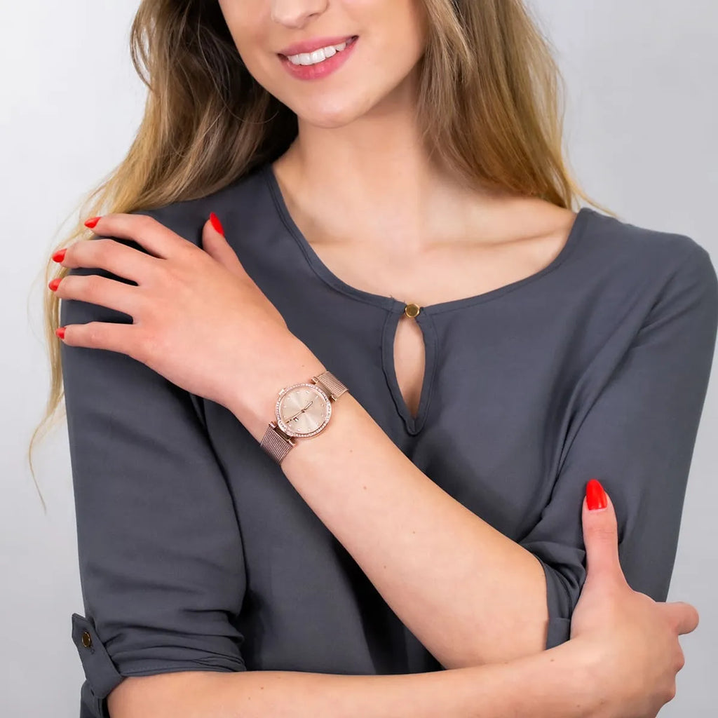 Tommy Hilfiger Lynn Quartz Rose Gold Dial Rose Gold Mesh Bracelet Watch For Women - 1781865 Buy Now By Tommy Hilfiger