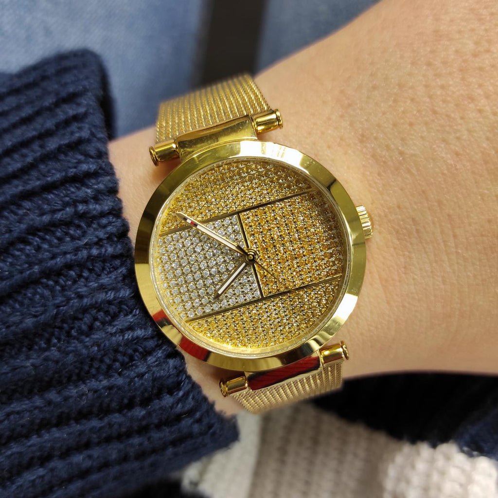 Tommy Hilfiger Lynn Quartz Gold Dial Gold Mesh Bracelet Watch For Women - 1781867 Buy Now By Tommy Hilfiger