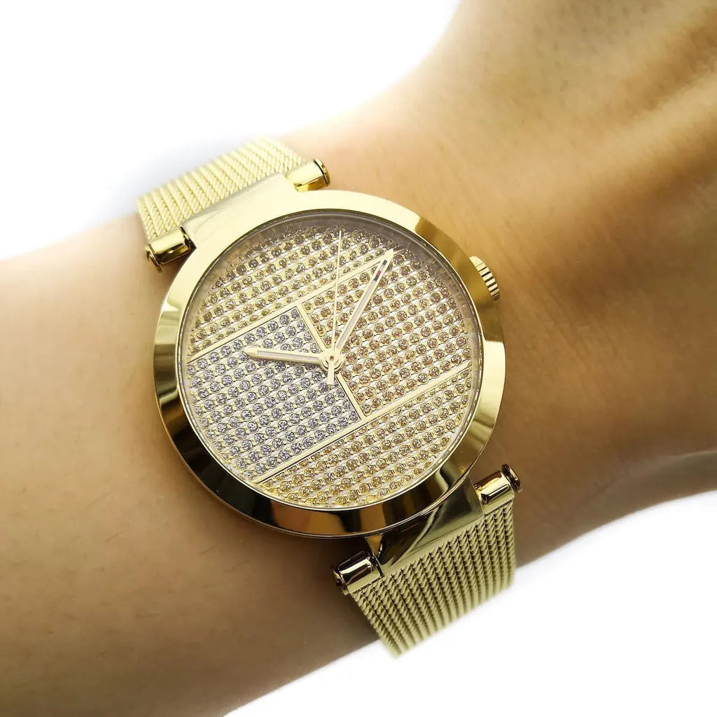 Tommy Hilfiger Lynn Quartz Gold Dial Gold Mesh Bracelet Watch For Women - 1781867 Buy Now By Tommy Hilfiger