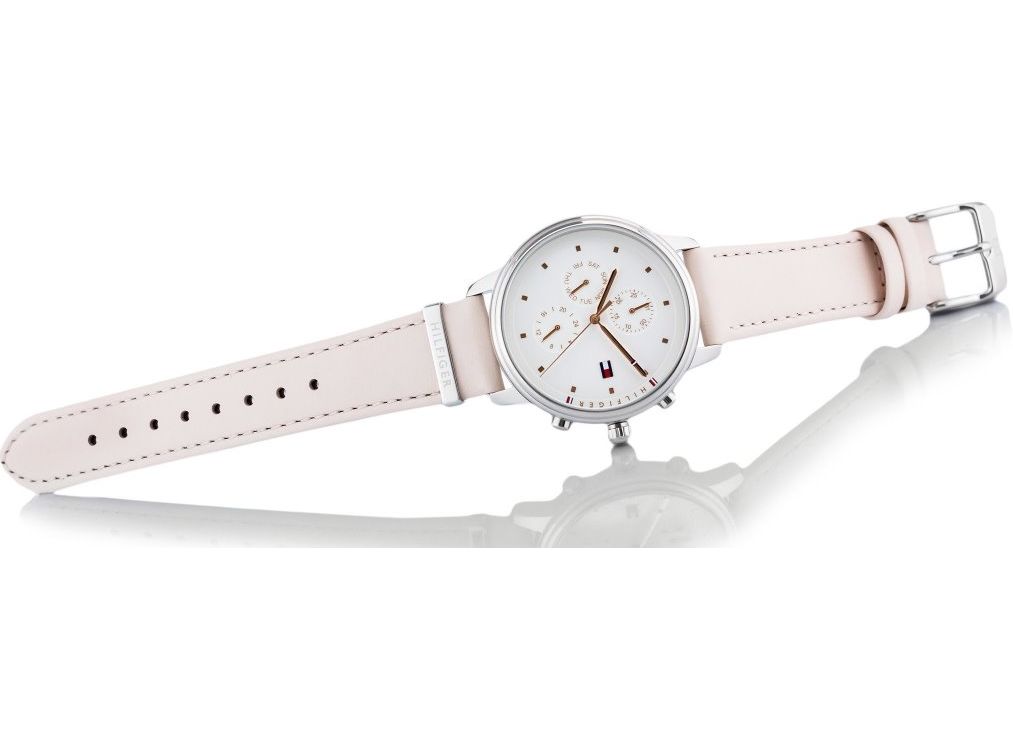 Tommy Hilfiger Blake Chronograph Silver Dial Pink Leather Strap Watch For Women - 1781906 Buy Now By Tommy Hilfiger