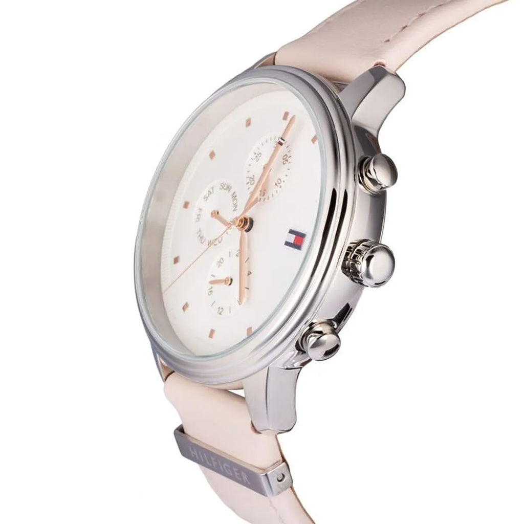 Tommy Hilfiger Blake Chronograph Silver Dial Pink Leather Strap Watch For Women - 1781906 Buy Now By Tommy Hilfiger