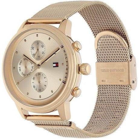 Tommy Hilfiger Blake Chronograph Rose Gold Dial Rose Gold Mesh Bracelet Watch For Women - 1781907 Buy Now By Tommy Hilfiger