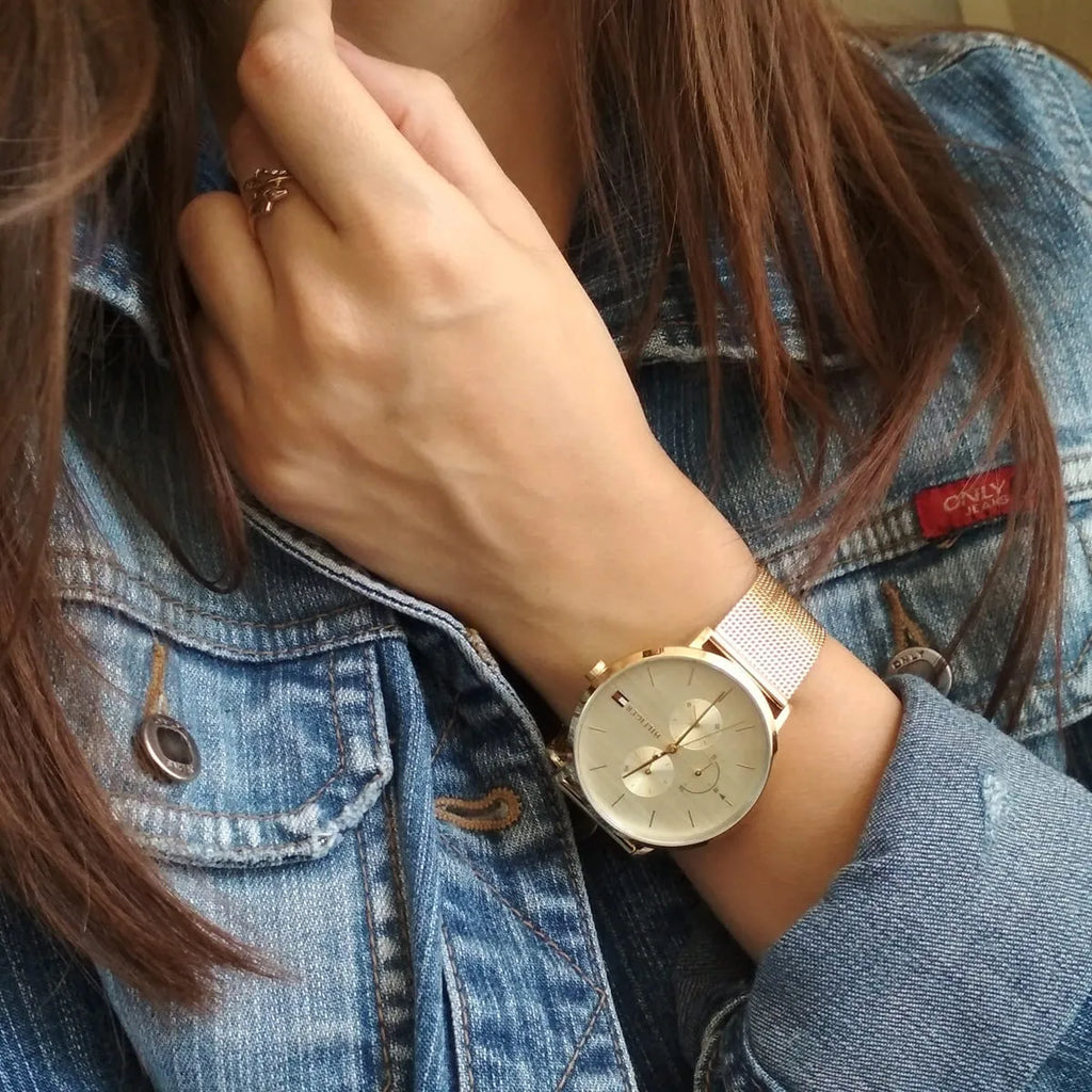 Tommy Hilfiger Jenna Quartz White Dial Gold Mesh Bracelet Watch For Women - 1781943 Buy Now By Tommy Hilfiger