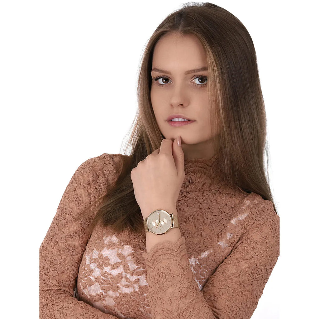 Tommy Hilfiger Jenna Quartz White Dial Gold Mesh Bracelet Watch For Women - 1781943 Buy Now By Tommy Hilfiger