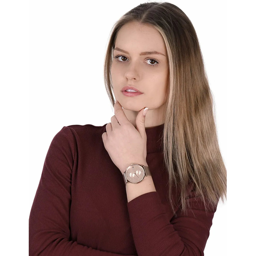 Tommy Hilfiger Jenna Quartz Rose Gold Dial Rose Gold Mesh Bracelet Watch For Women - 1781944 Buy Now By Tommy Hilfiger