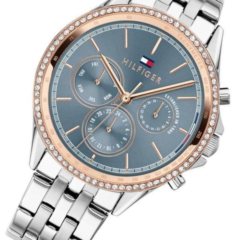Tommy Hilfiger Ari Diamonds Blue Dial Silver Steel Strap Watch for Women - 1781976 Buy Now By Tommy Hilfiger