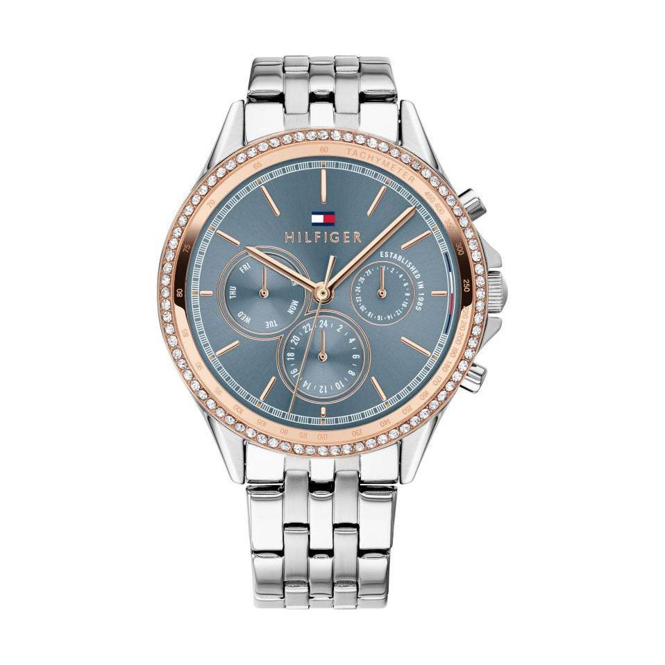Tommy Hilfiger Ari Diamonds Blue Dial Silver Steel Strap Watch for Women - 1781976 Buy Now By Tommy Hilfiger