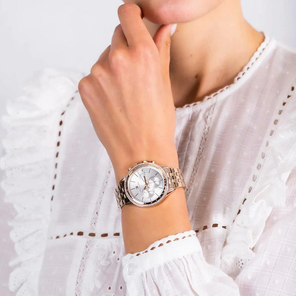 Tommy Hilfiger Ari Diamonds Silver Dial Rose Gold Steel Strap Watch for Women - 1781978 Buy Now By Tommy Hilfiger