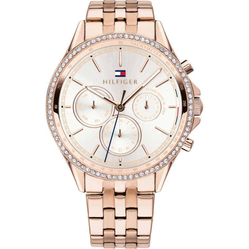 Tommy Hilfiger Ari Diamonds Silver Dial Rose Gold Steel Strap Watch for Women - 1781978 Buy Now By Tommy Hilfiger