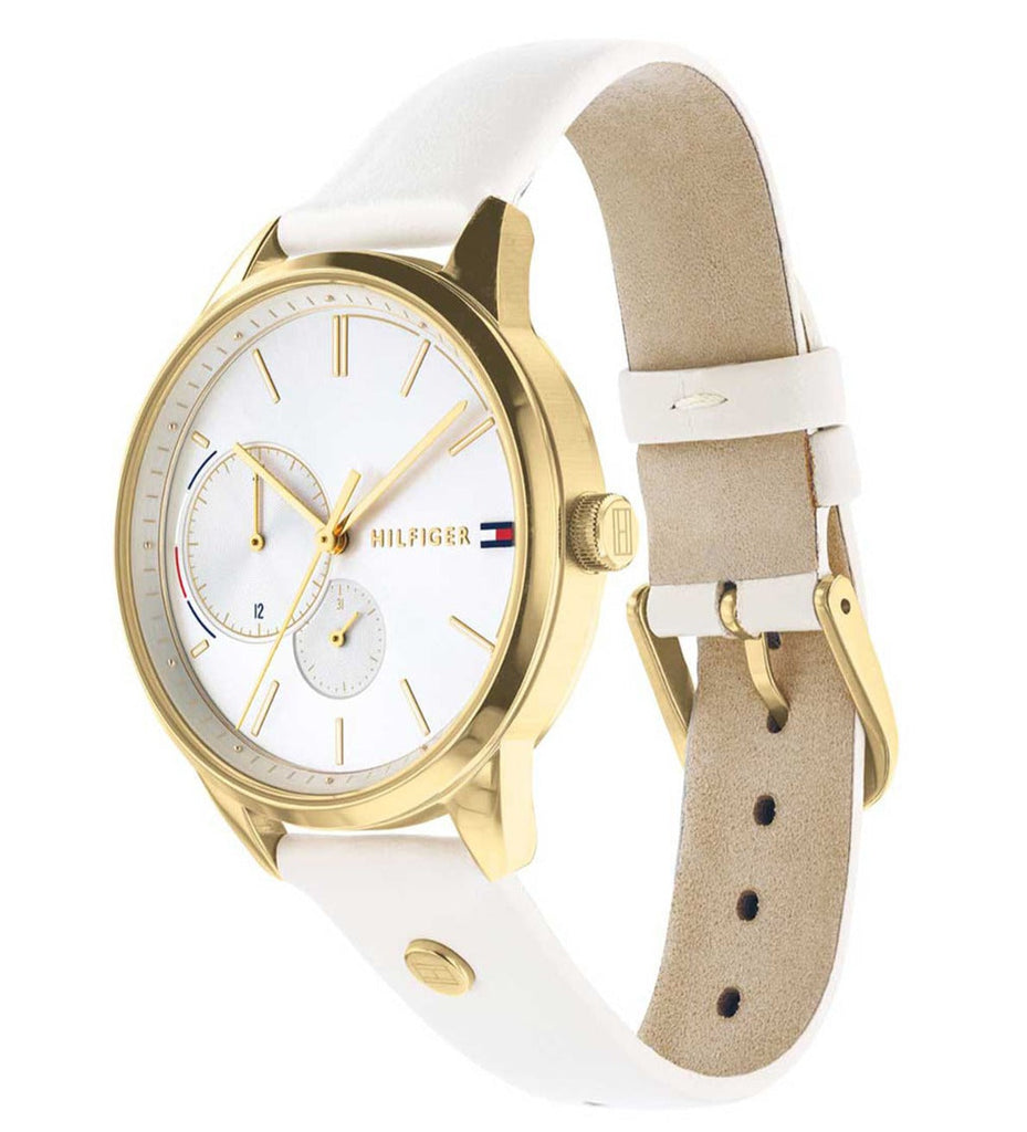 Tommy Hilfiger Brooklyn Quartz White Dial White Leather Strap Watch for Women - 1782018 Buy Now By Tommy Hilfiger