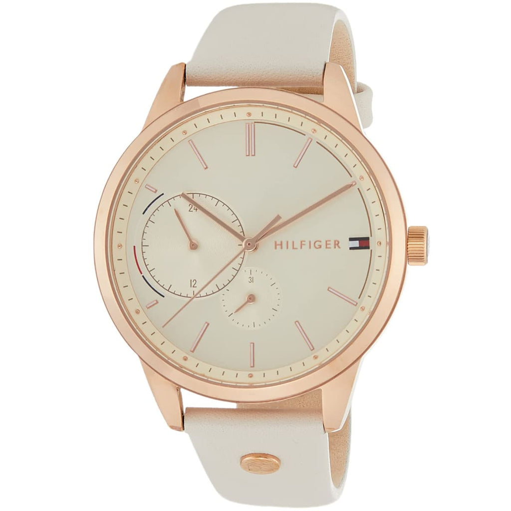 Tommy Hilfiger Brooke Quartz White Dial Cream Leather Strap Watch for Women - 1782022 Buy Now By Tommy Hilfiger