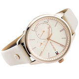 Tommy Hilfiger Brooke Quartz White Dial Cream Leather Strap Watch for Women - 1782022 Buy Now By Tommy Hilfiger