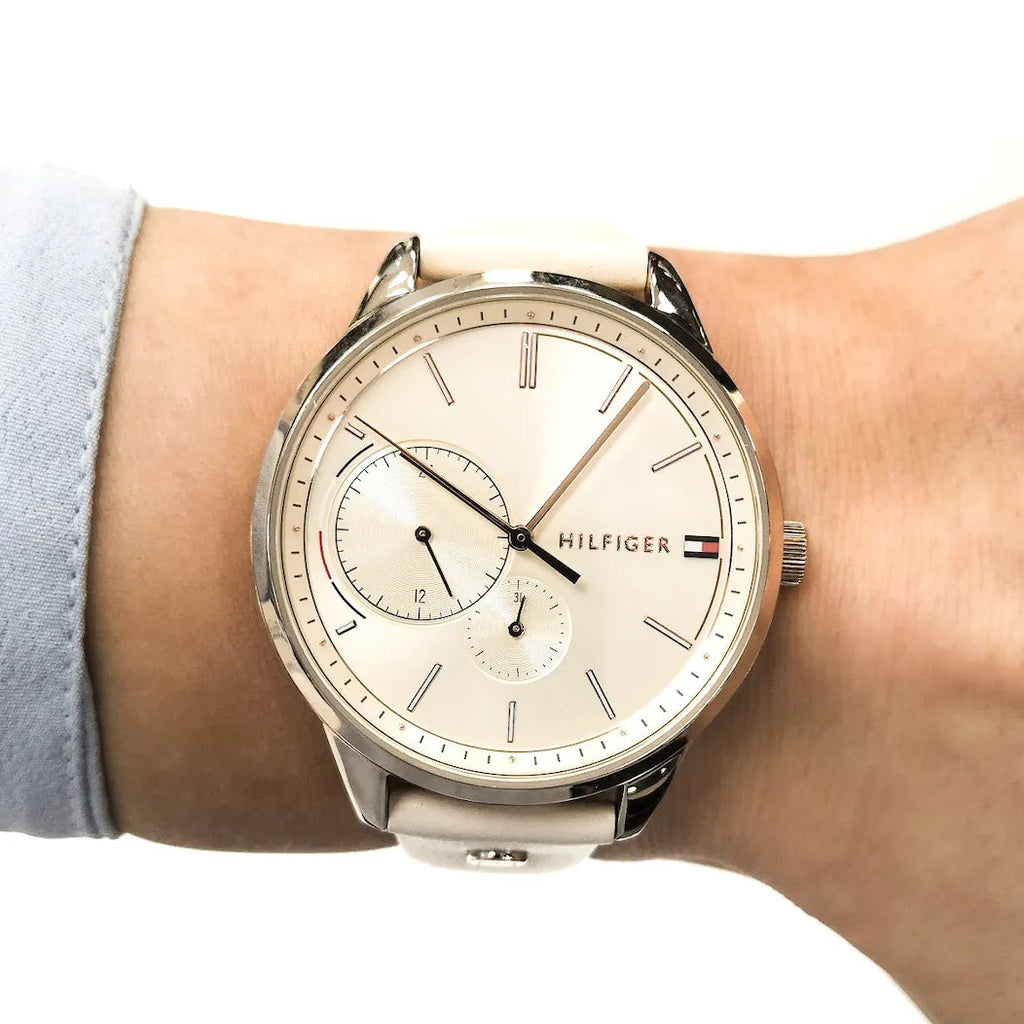 Tommy Hilfiger Brooke Quartz White Dial Cream Leather Strap Watch for Women - 1782022 Buy Now By Tommy Hilfiger