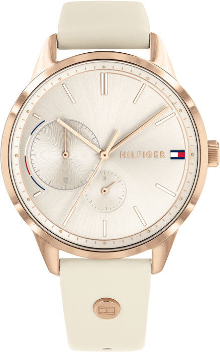 Tommy Hilfiger Brooke Quartz White Dial Cream Leather Strap Watch for Women - 1782022 Buy Now By Tommy Hilfiger