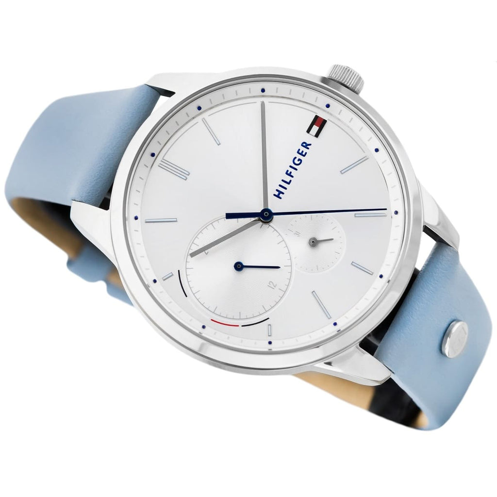 Tommy Hilfiger Brooke Silver Dial Blue Leather Strap Watch for Women - 1782023 Buy Now By Tommy Hilfiger