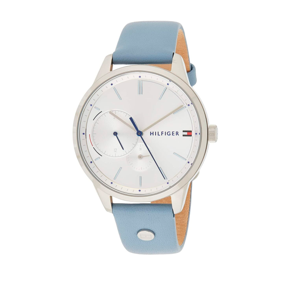 Tommy Hilfiger Brooke Silver Dial Blue Leather Strap Watch for Women - 1782023 Buy Now By Tommy Hilfiger