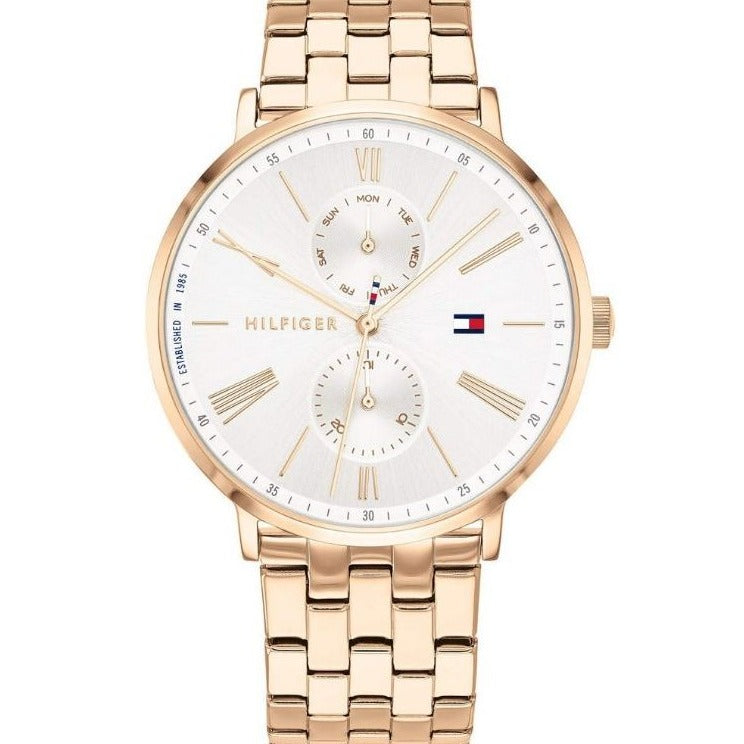 Tommy Hilfiger Jenna Quartz White Dial Rose Gold Steel Strap Watch for Women - 1782070 Buy Now By Tommy Hilfiger