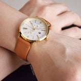 Tommy Hilfiger Jenna Quartz White Dial Brown Leather Strap Watch for Women - 1782073 Buy Now By Tommy Hilfiger