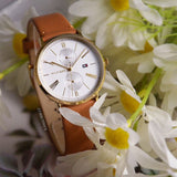 Tommy Hilfiger Jenna Quartz White Dial Brown Leather Strap Watch for Women - 1782073 Buy Now By Tommy Hilfiger