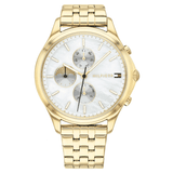 Tommy Hilfiger Whitney Chronograph Quartz Mother of Pearl White Dial Gold Steel Strap Watch For Women - 1782121 Buy Now By Tommy Hilfiger