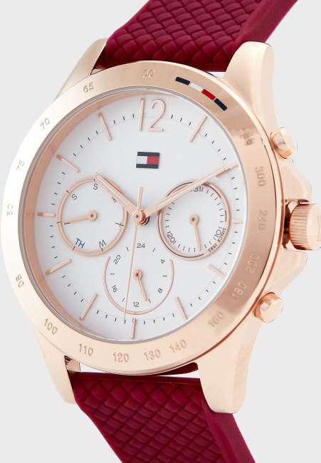 Tommy Hilfiger Haven Quartz White Dial Red Rubber Strap Watch For Women - 1782200 Buy Now By Tommy Hilfiger