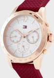 Tommy Hilfiger Haven Quartz White Dial Red Rubber Strap Watch For Women - 1782200 Buy Now By Tommy Hilfiger