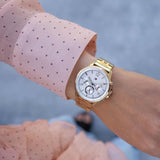 Tommy Hilfiger Carly White Dial Gold Steel Strap Watch for Women - 1781786 Buy Now By Tommy Hilfiger