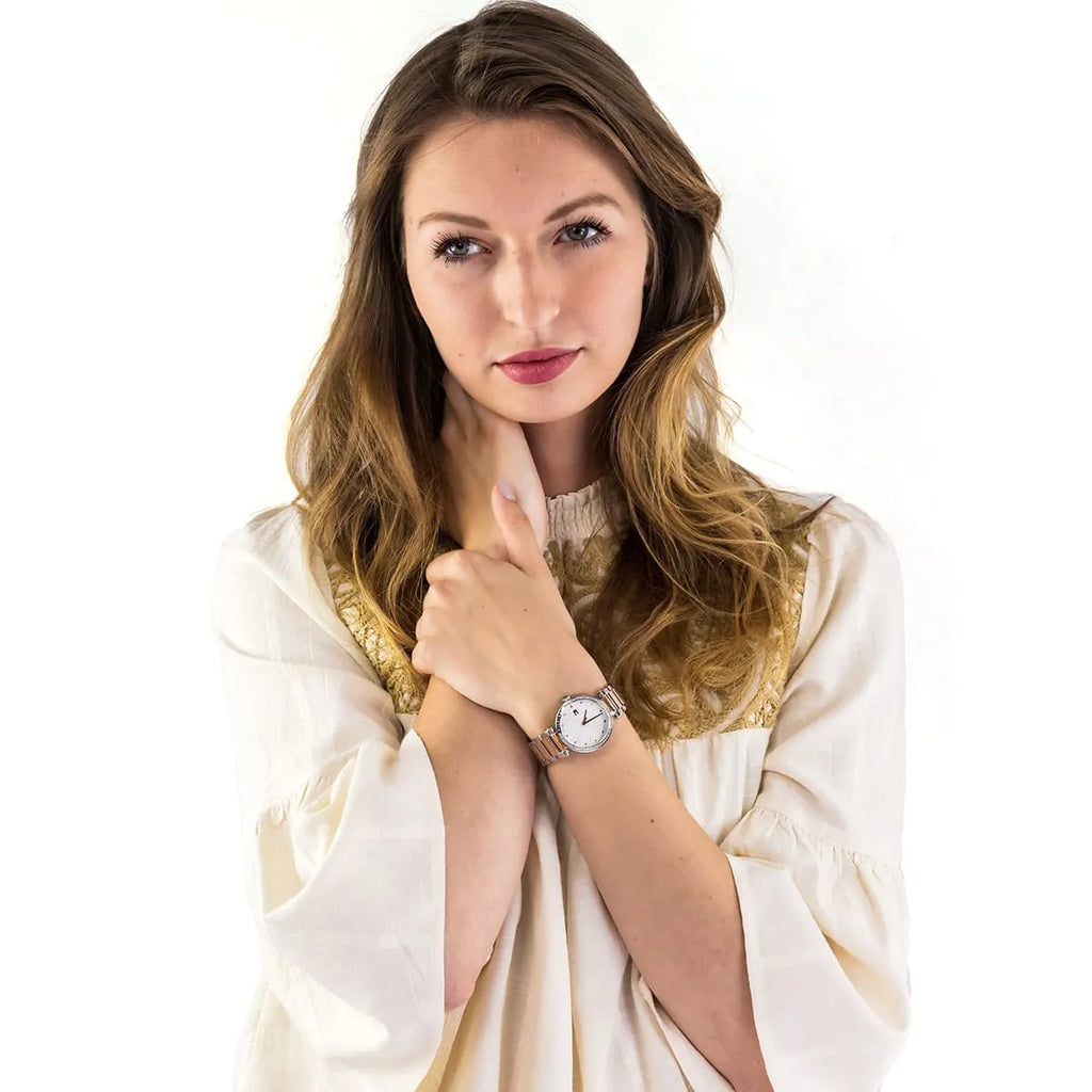 Tommy Hilfiger Lynn Quartz White Dial Two Tone Steel Strap Watch For Women - 1782236 Buy Now By Tommy Hilfiger