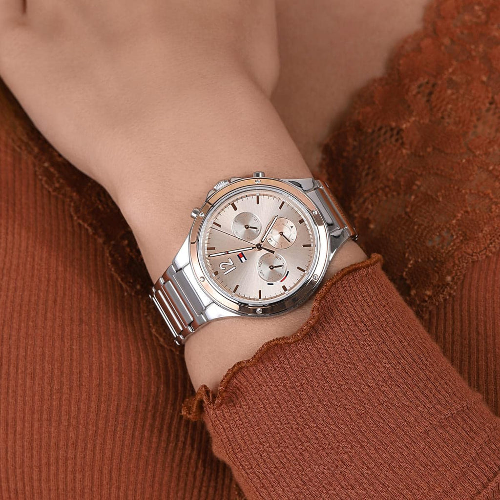 Tommy Hilfiger Eve Chronograph Quartz Pink Dial Silver Steel Strap Watch For Women - 1782279 Buy Now By Tommy Hilfiger