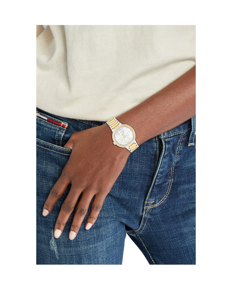 Tommy Hilfiger Joy Chronograph Silver Dial Two Tone Steel Strap Watch for Women - 1782534 Buy Now By Tommy Hilfiger