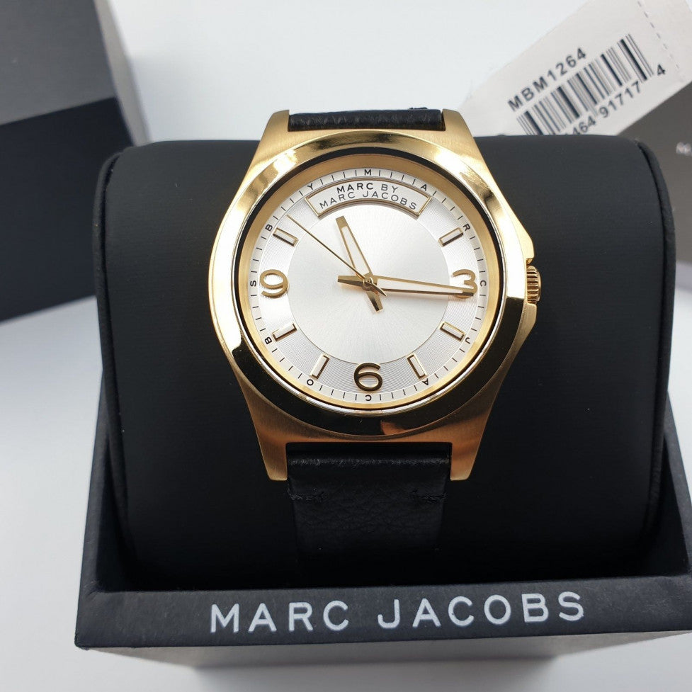 Marc Jacobs Baby Dave Gold Dial Black Leather Strap Watch for Women - MBM1264 Buy Now By Marc Jacobs
