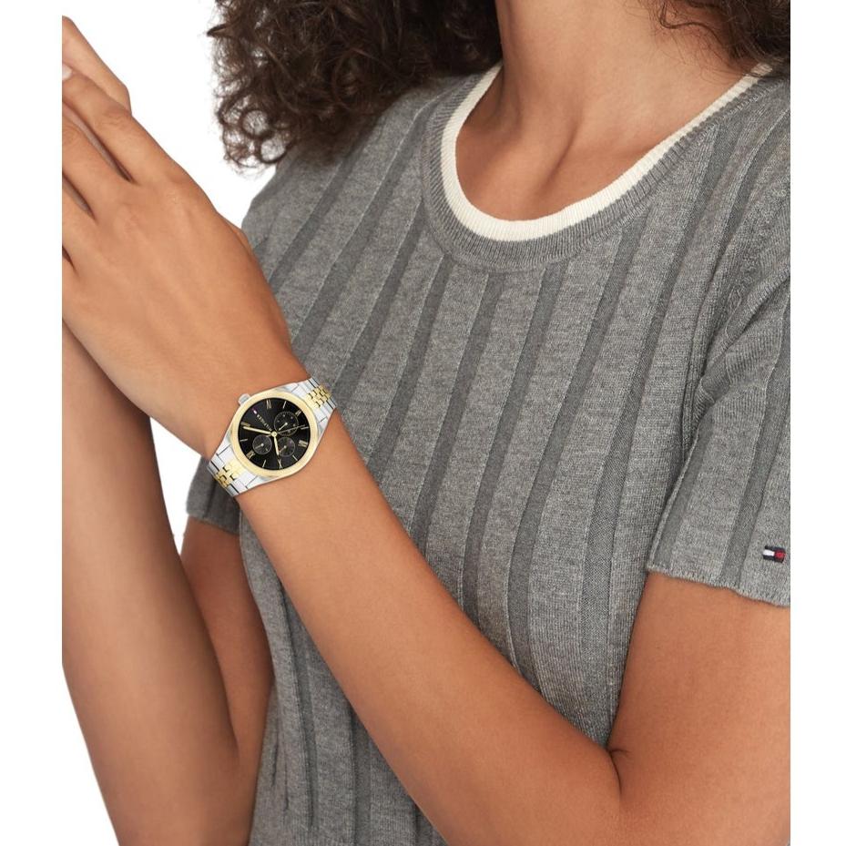 Tommy Hilfiger Monica Chronograph Black Dial Two Tone Steel Strap Watch For Women - 1782591 Buy Now By Tommy Hilfiger