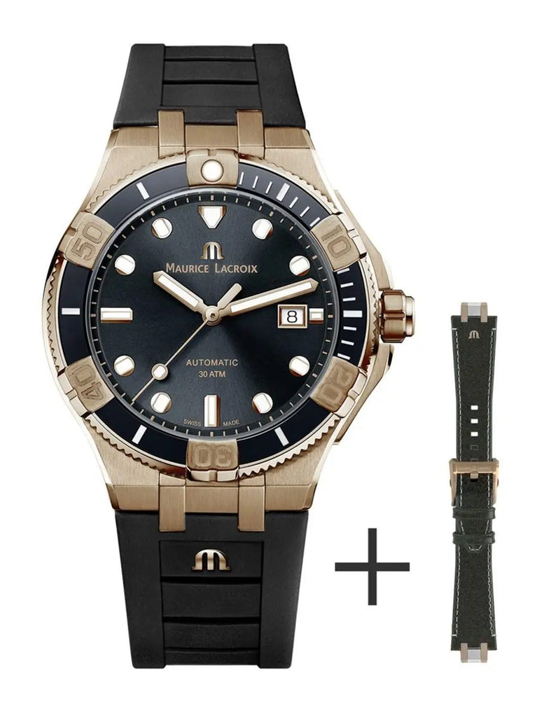 Maurice Lacroix Aikon Venturer Black Dial Black Rubber Strap Watch For Men - AI6058-BRZ0B-330-2 Buy Now By Maurice Lacroix