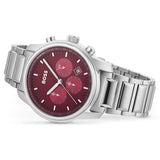 Hugo Boss Trace Chronograph Red Dial Silver Steel Strap Watch For Men - 1514004 Buy Now By Hugo Boss