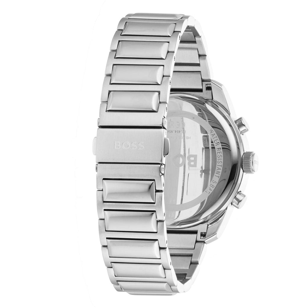 Hugo Boss Trace Chronograph Red Dial Silver Steel Strap Watch For Men - 1514004 Buy Now By Hugo Boss