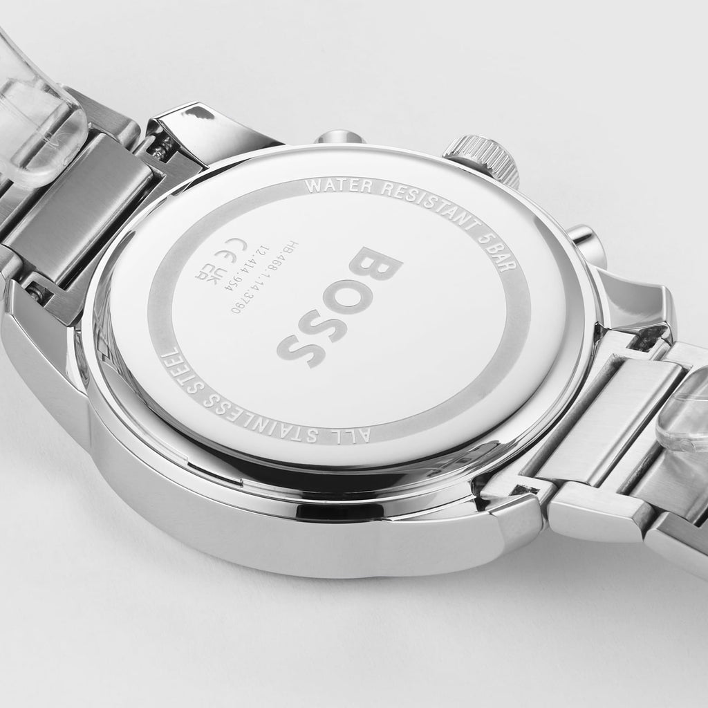 Hugo Boss Trace Chronograph Red Dial Silver Steel Strap Watch For Men - 1514004 Buy Now By Hugo Boss