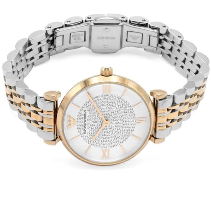 Emporio Armani Gianni T Bar White Dial Two Tone Steel Strap Watch For Women - AR1926 Buy Now By Emporio Armani
