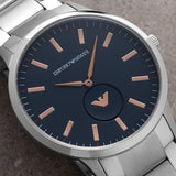 Emporio Armani Renato Blue Dial Silver Steel Strap Watch For Men - AR11137 Buy Now By Emporio Armani