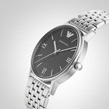 Emporio Armani Kappa Black Dial Silver Steel Strap Watch For Men - AR11152 Buy Now By Emporio Armani
