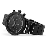 Emporio Armani Mario Chronograph Black Dial Black Steel Strap Watch For Men - AR11242 Buy Now By Emporio Armani