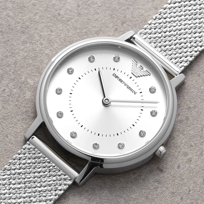 Emporio Armani Kappa Silver Dial Silver Mesh Bracelet Watch For Women - AR11128 Buy Now By Emporio Armani