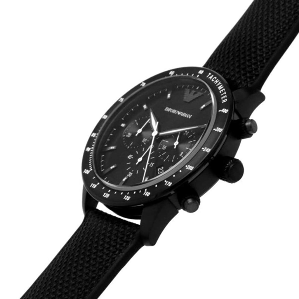 Emporio Armani Mario Chronograph Quartz Black Dial Black Nylon Strap Watch For Men - AR11453 Buy Now By Emporio Armani