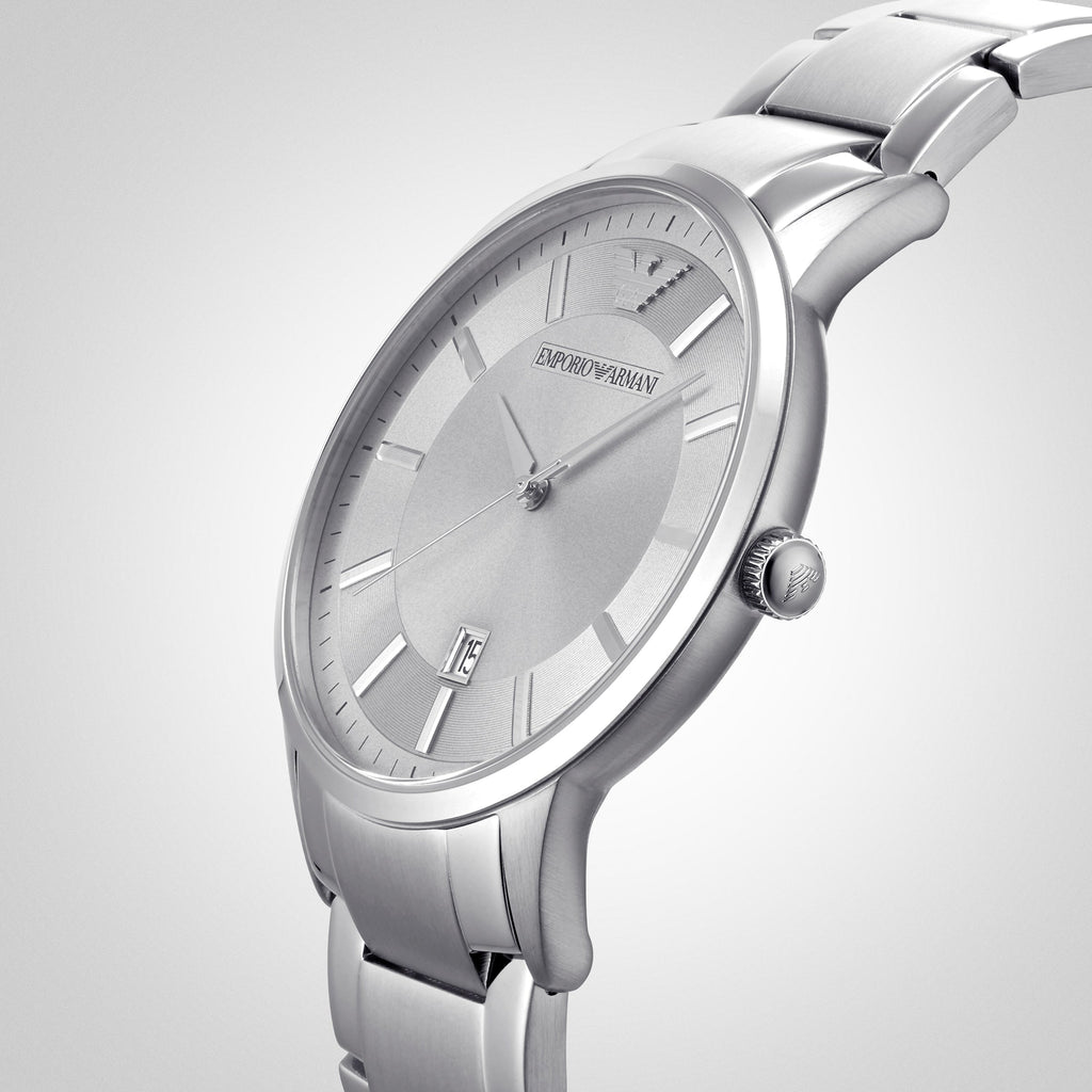 Emporio Armani Renato Quartz Silver Dial Silver Steel Strap Watch For Men - AR11189 Buy Now By Emporio Armani