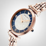 Emporio Armani Gianni T-Bar Quartz Crystals Black Dial Gold Steel Strap Watch For Women - AR11423 Buy Now By Emporio Armani