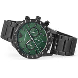 Emporio Armani Mario Chronograph Green Dial Black Steel Strap Watch For Men - AR11472 Buy Now By Emporio Armani